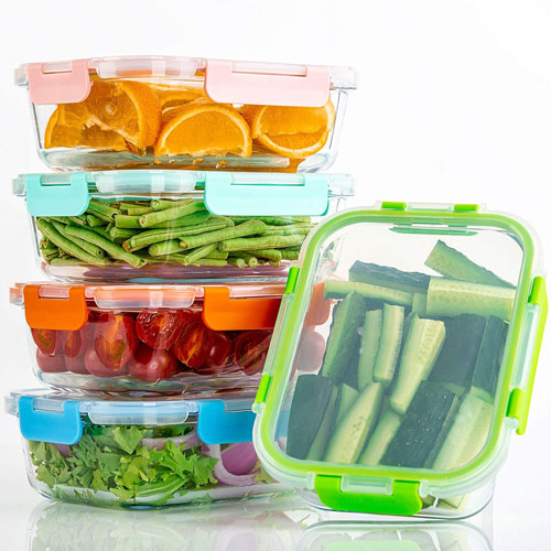 Boites de rangement alimentaire en verre avec couvercle