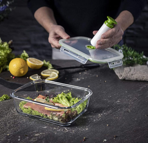 Boites de conservation sous vide en verre avec pompe